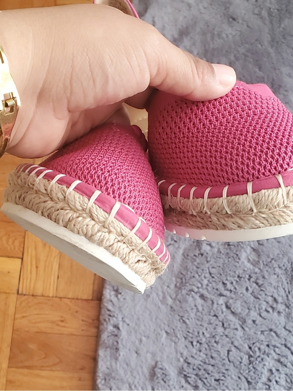 Kelly & Katie Pink Knit Slingback Espadrilles - Picture 6 of 7